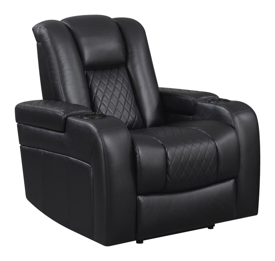 Delangelo Power^2 Recliner with Cup Holders Black