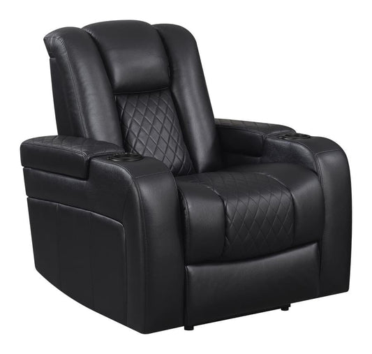 Delangelo Power^2 Recliner with Cup Holders Black