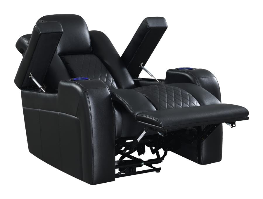 Delangelo Power^2 Recliner with Cup Holders Black