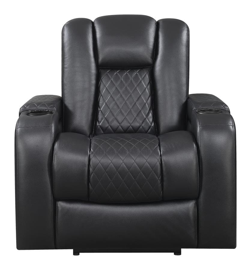 Delangelo Power^2 Recliner with Cup Holders Black