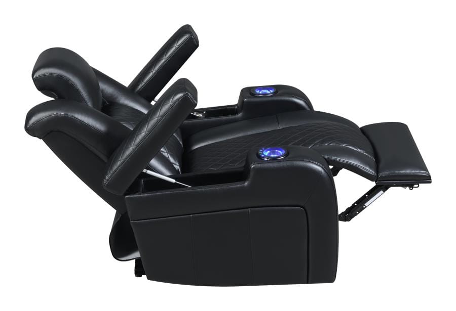 Delangelo Power^2 Recliner with Cup Holders Black