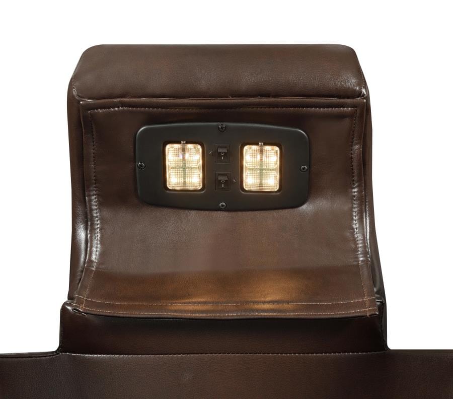 Delangelo Power^2 Sofa with Drop-down Table Brown