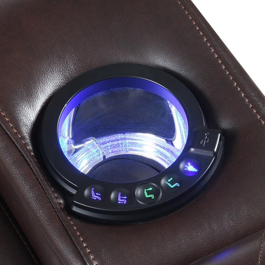 Delangelo Power^2 Loveseat with Drop-down Table Brown