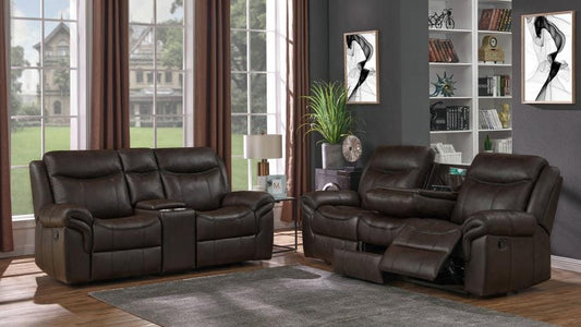 Sawyer Upholstered Tufted Living Room Set Cocoa Brown
