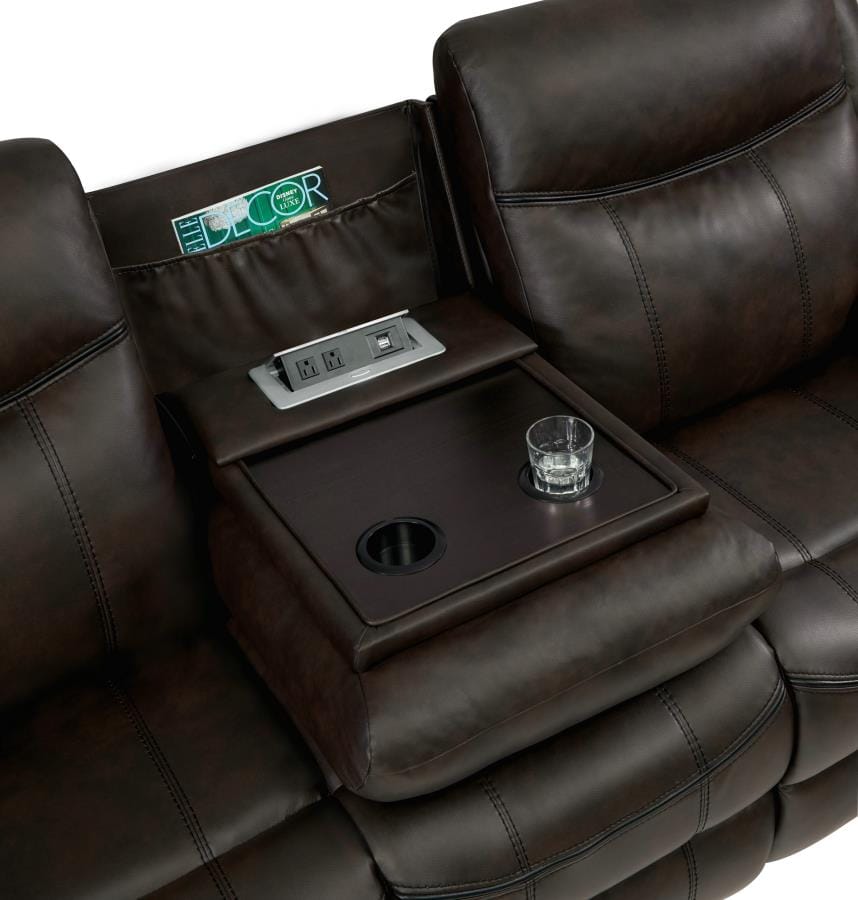 Sawyer Upholstered Tufted Living Room Set Cocoa Brown