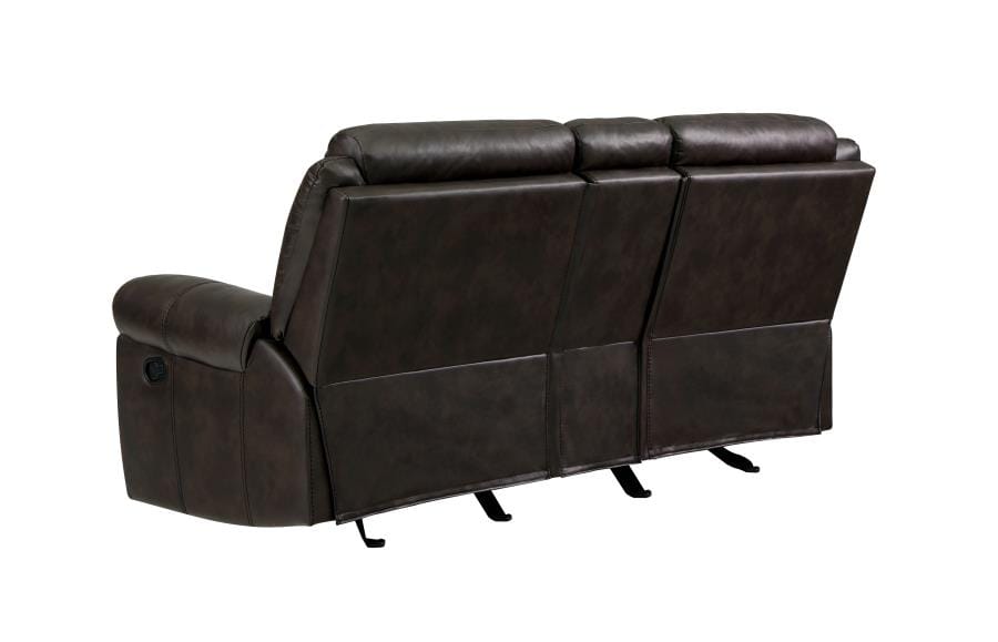 Sawyer Glider Loveseat with Console Cocoa