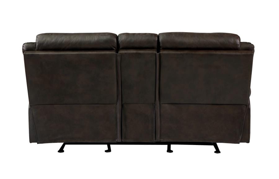 Sawyer Glider Loveseat with Console Cocoa