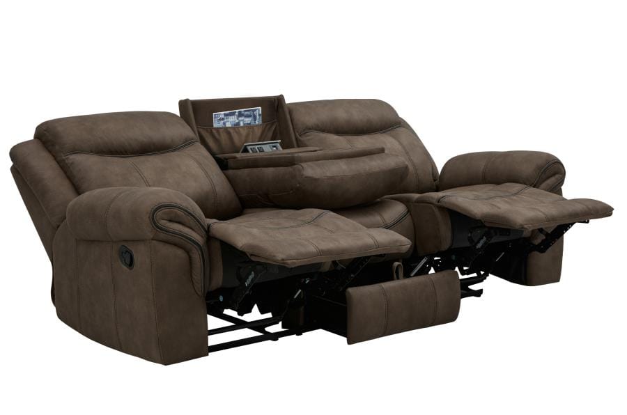 Sawyer Upholstered Tufted Living Room Set Macchiato Brown