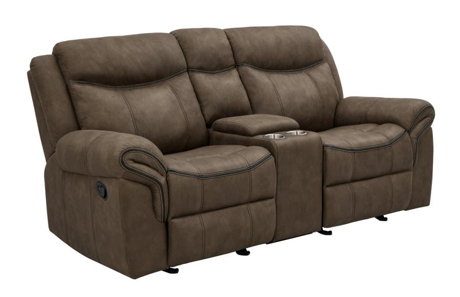 Sawyer Glider Loveseat with Console Macchiato