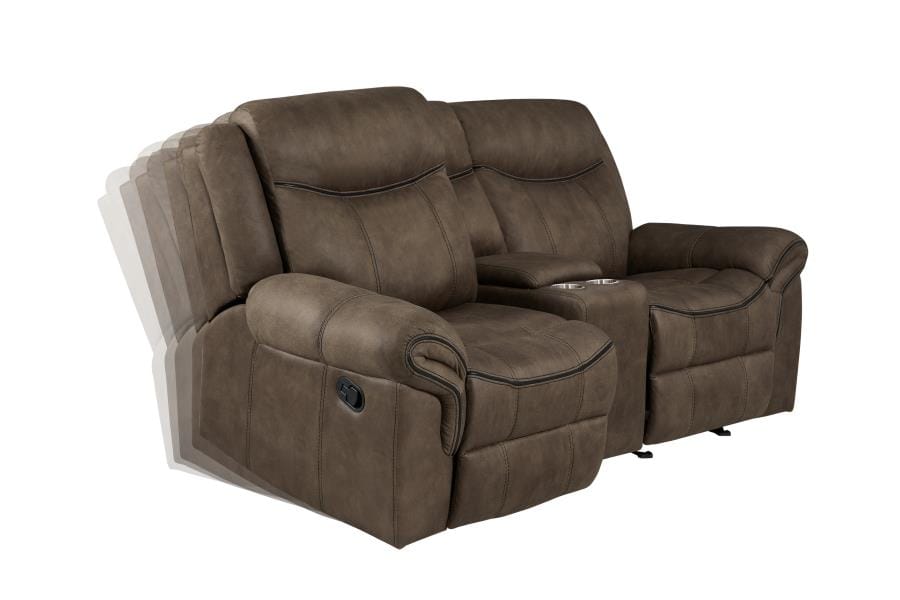 Sawyer Glider Loveseat with Console Macchiato