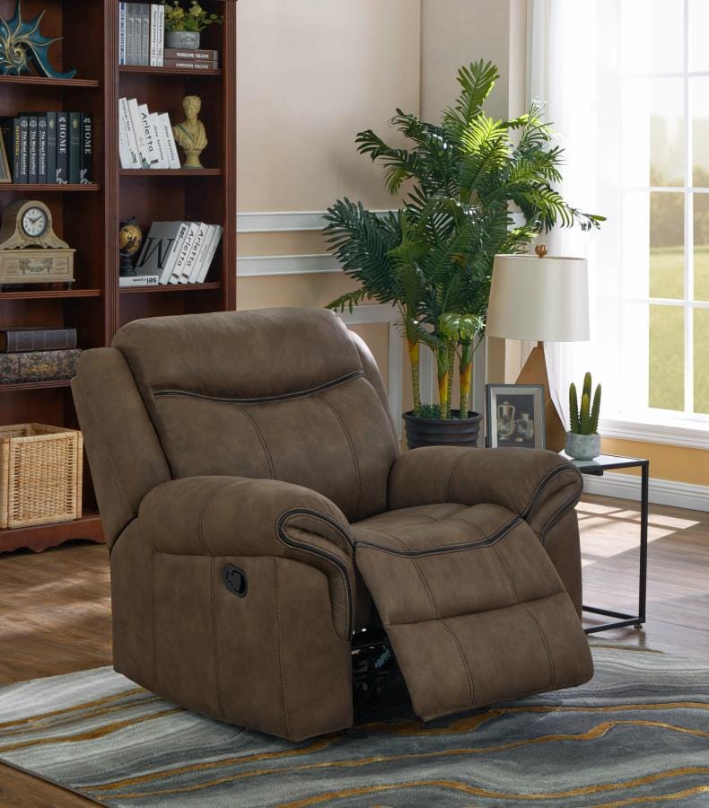 Sawyer Upholstered Glider Recliner Macchiato