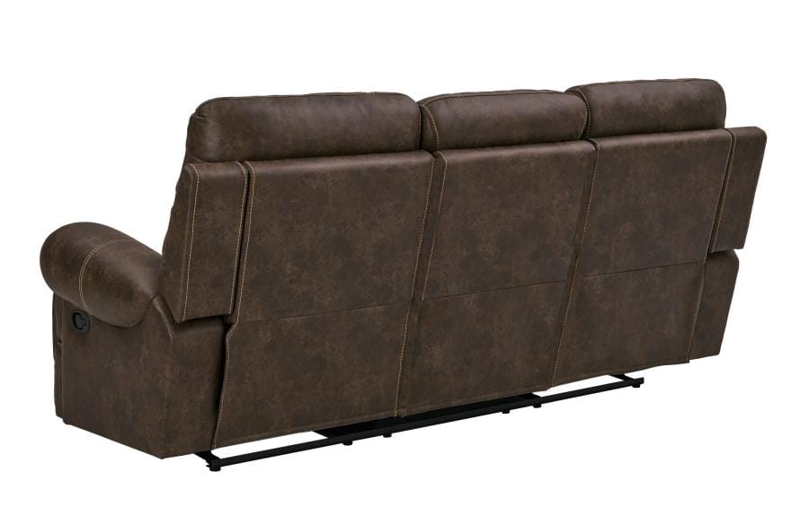 Brixton Upholstered Motion Sofa with Cup Holders Buckskin Brown