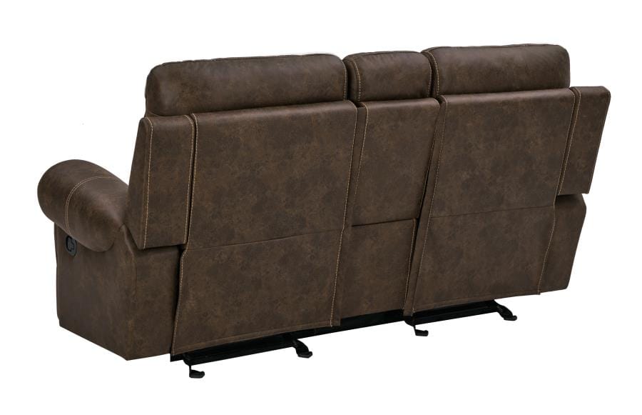 Brixton Glider Loveseat with Cup Holders Buckskin Brown