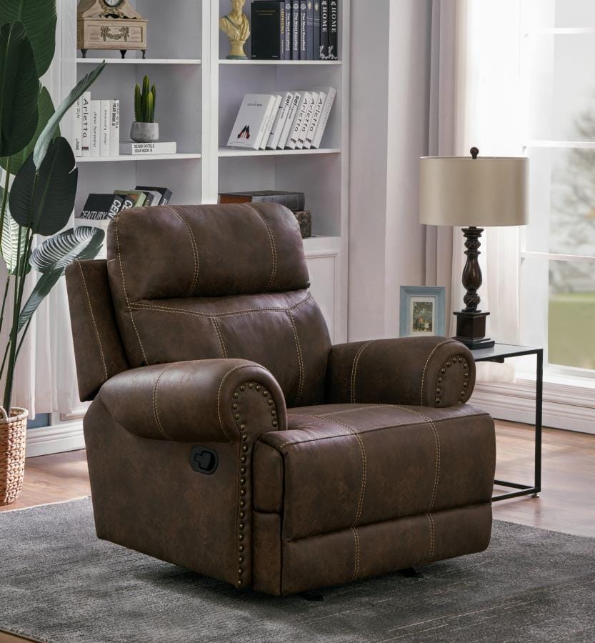 Brixton Upholstered Glider Recliner Buckskin Brown