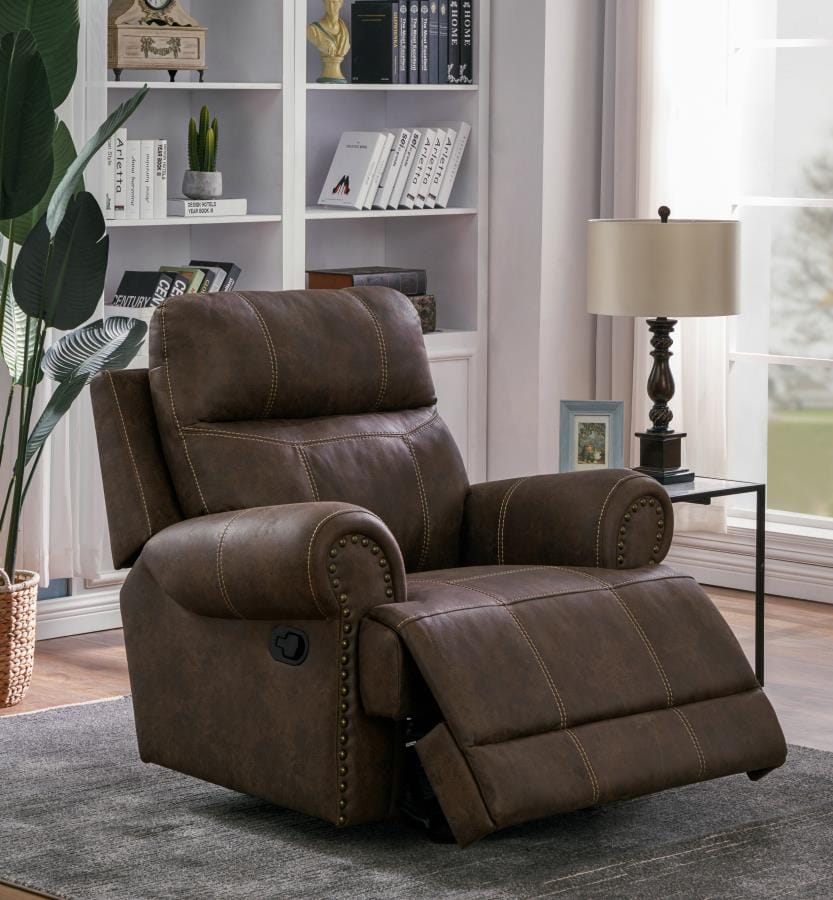 Brixton Upholstered Glider Recliner Buckskin Brown