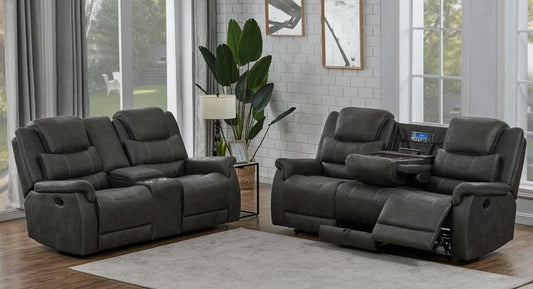 Wyatt 2-piece Upholstered Living Room Set Grey