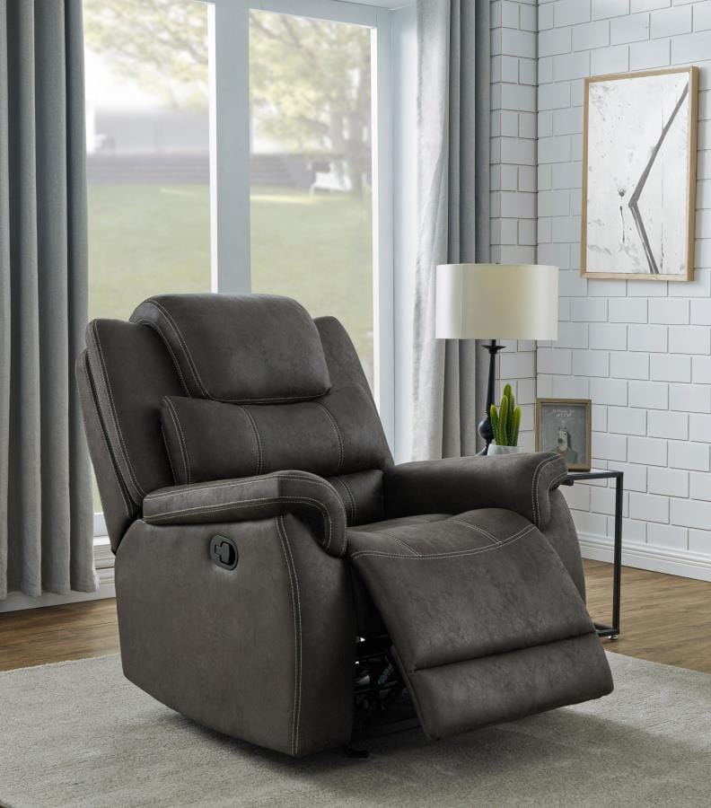 Wyatt Upholstered Glider Recliner Grey