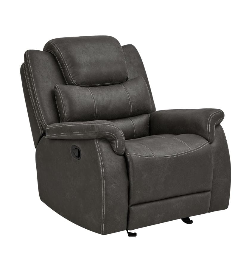 Wyatt Upholstered Glider Recliner Grey