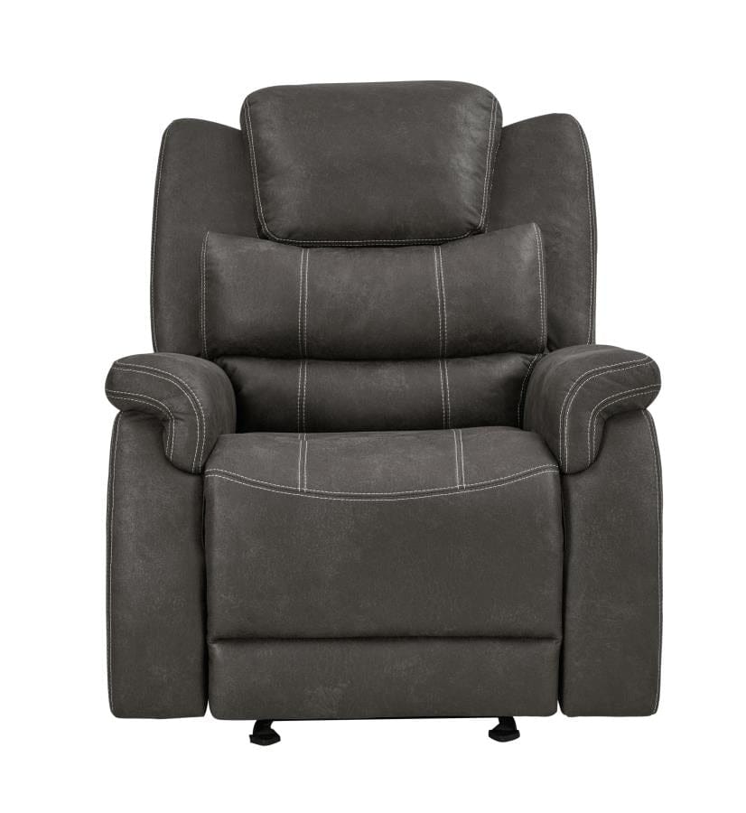 Wyatt Upholstered Glider Recliner Grey