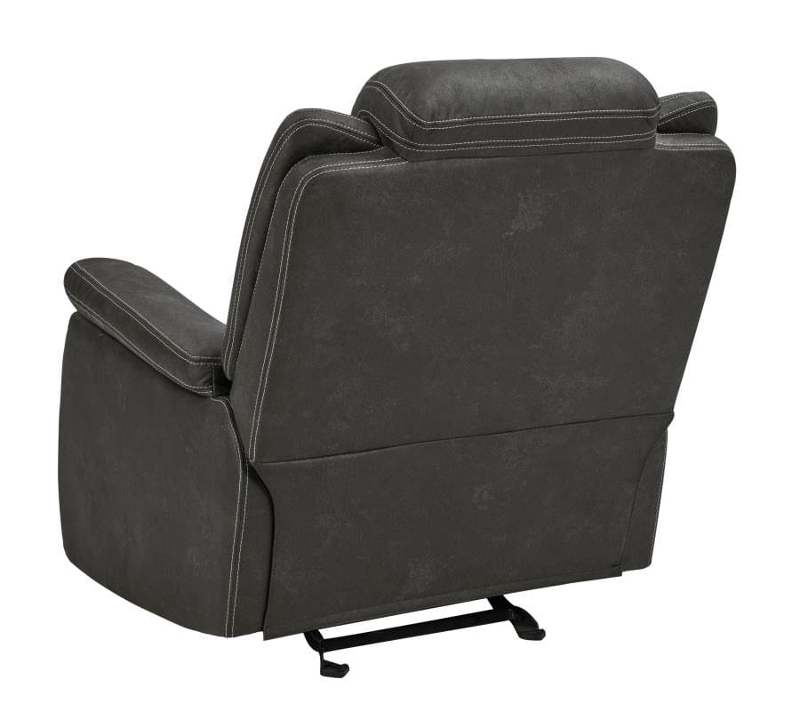 Wyatt Upholstered Glider Recliner Grey