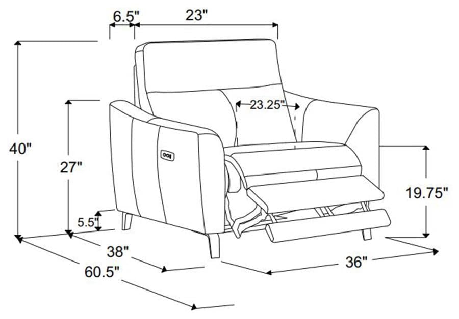 Derek Upholstered Power Recliner