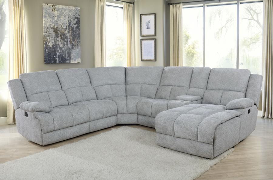 Belize 6-piece Pillow Top Arm Motion Sectional Grey