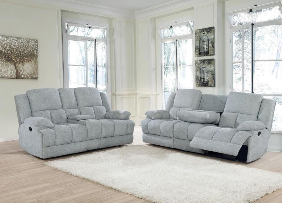 Waterbury 2-piece Pillow Top Arm Motion Living Room Set Grey