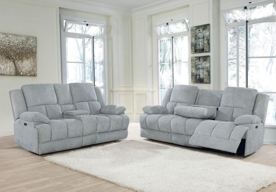 Waterbury 2-piece Pillow Top Arm Power Living Room Set Grey