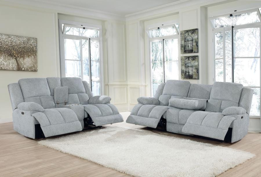 Waterbury 2-piece Pillow Top Arm Power Living Room Set Grey