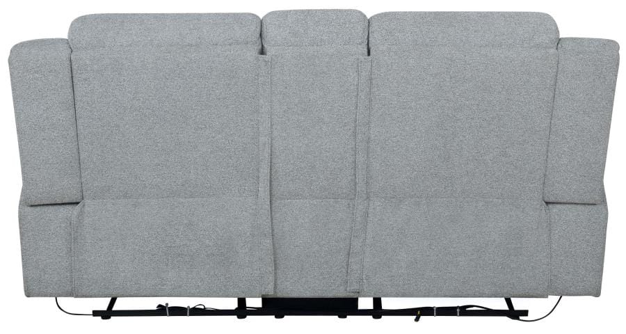 Waterbury Upholstered Power Loveseat with Console Grey