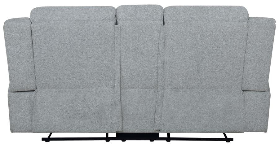 Waterbury Upholstered Motion Loveseat with Console Grey