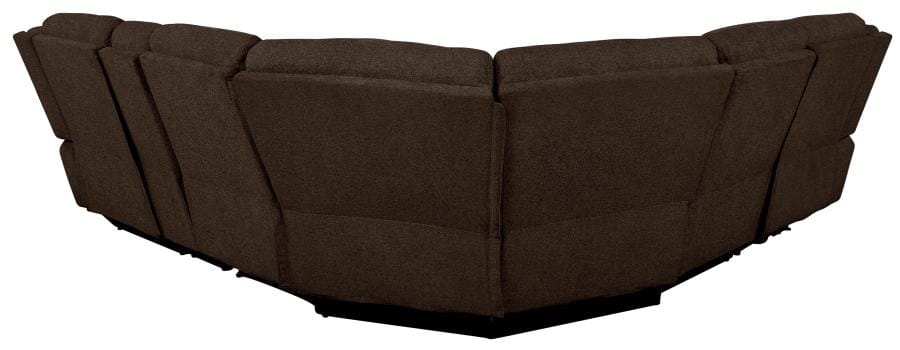 Belize 6-piece Pillow Top Arm Power Sectional Brown