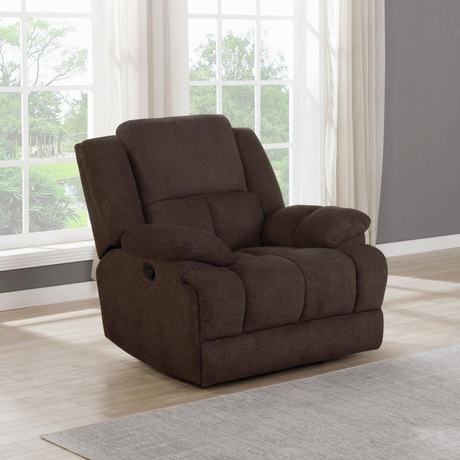 Waterbury Upholstered Glider Recliner Brown