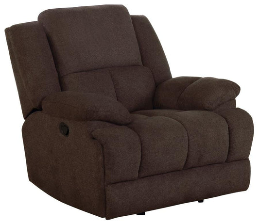 Waterbury Upholstered Glider Recliner Brown