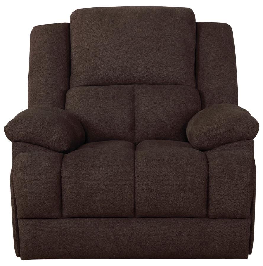 Waterbury Upholstered Glider Recliner Brown