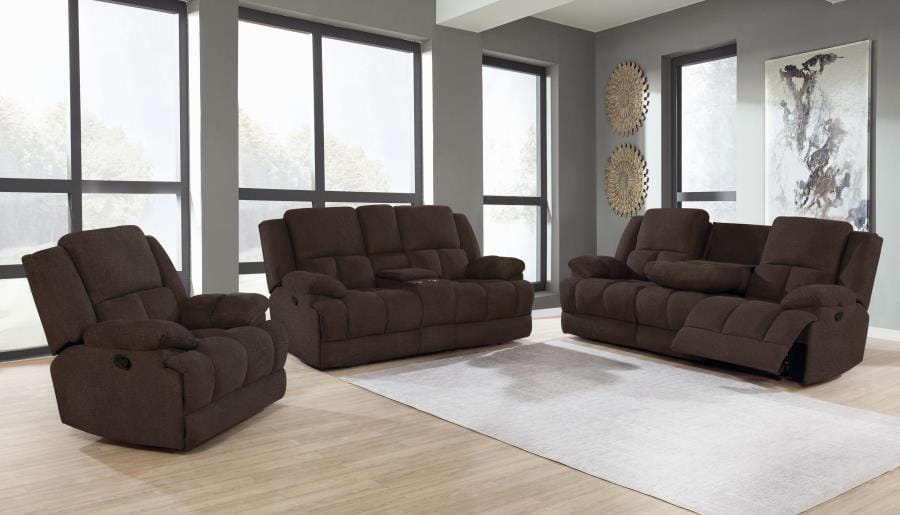 Waterbury Upholstered Glider Recliner Brown