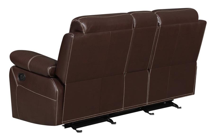 Myleene Glider Loveseat with Console Chestnut