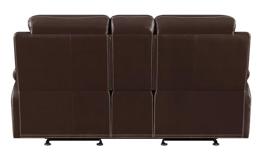 Myleene Glider Loveseat with Console Chestnut