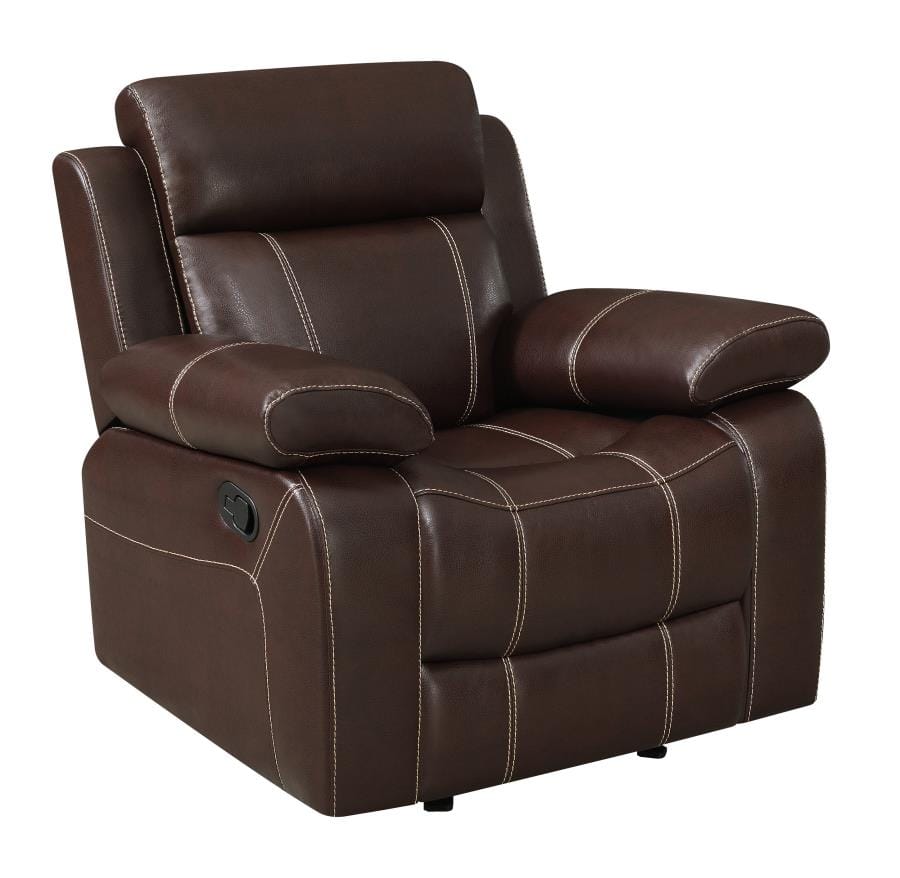 Myleene Pillow Top Arm Glider Recliner Chestnut