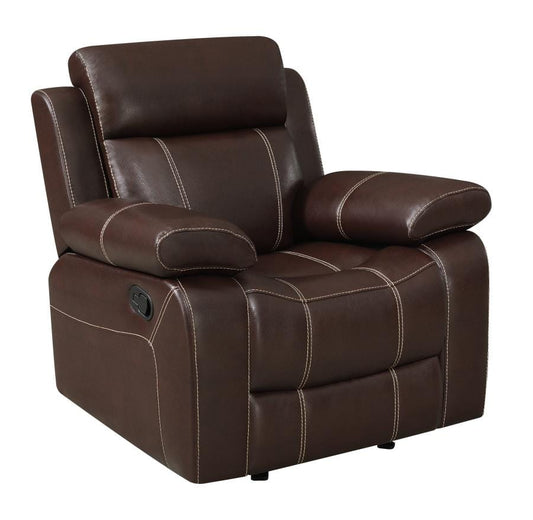 Myleene Pillow Top Arm Glider Recliner Chestnut
