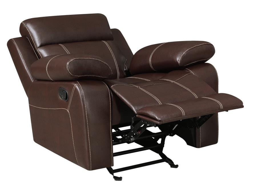 Myleene Pillow Top Arm Glider Recliner Chestnut