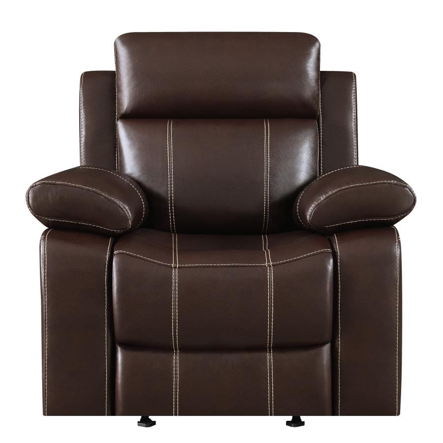 Myleene Pillow Top Arm Glider Recliner Chestnut