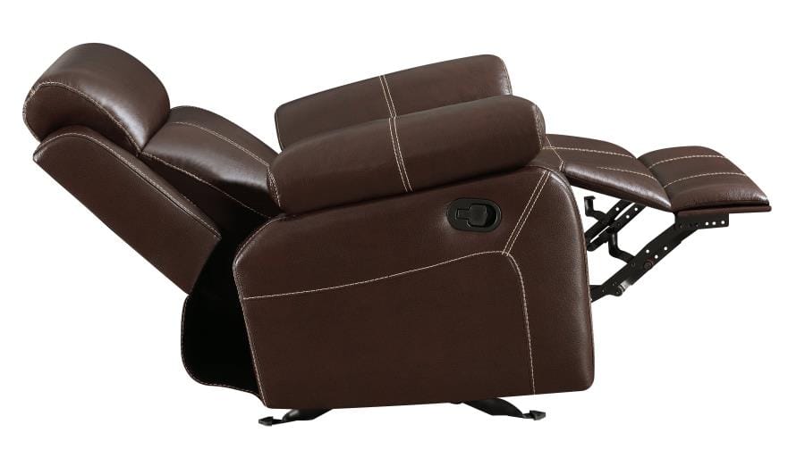 Myleene Pillow Top Arm Glider Recliner Chestnut
