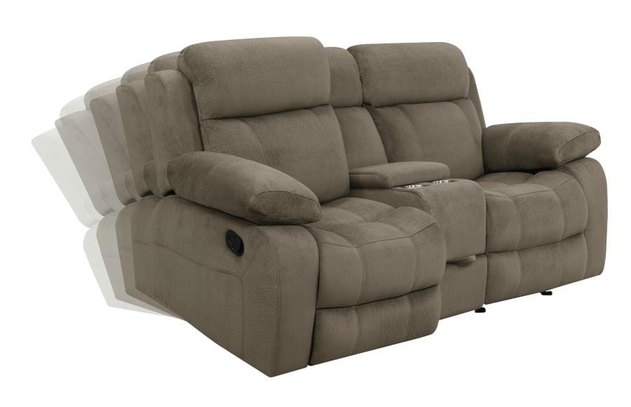 Myleene Glider Loveseat with Console Mocha