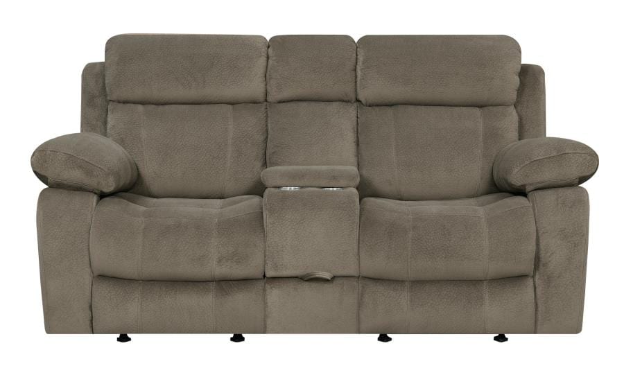 Myleene Glider Loveseat with Console Mocha