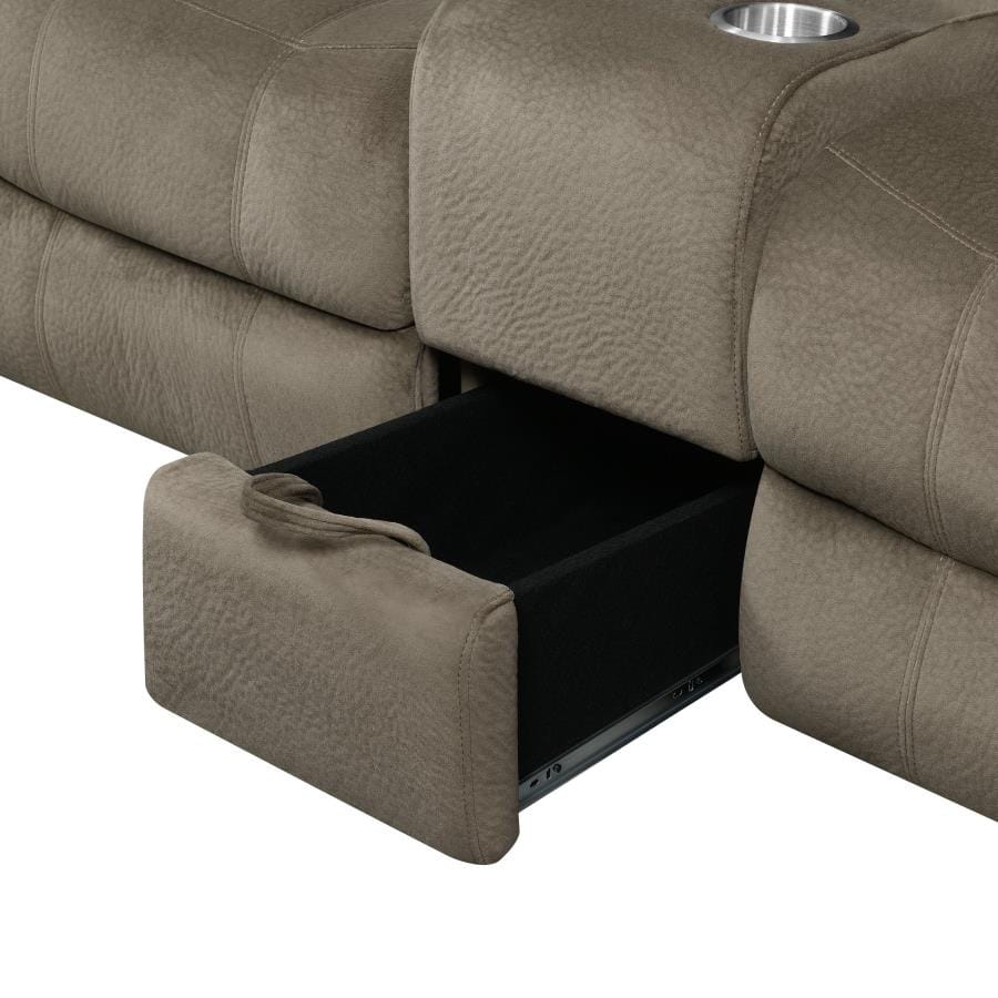 Myleene Glider Loveseat with Console Mocha