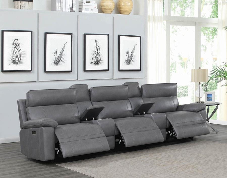 Albany Upholstered Power Reclining Seat and Power Headrest Home Theater