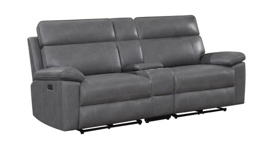 Albany Upholstered Power Reclining Seat and Power Headrest Loveseat with Console
