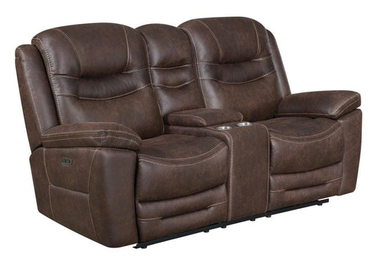 Hemer Upholstered Power^2 Loveseat Chocolate