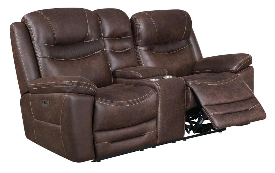 Hemer Upholstered Power^2 Loveseat Chocolate